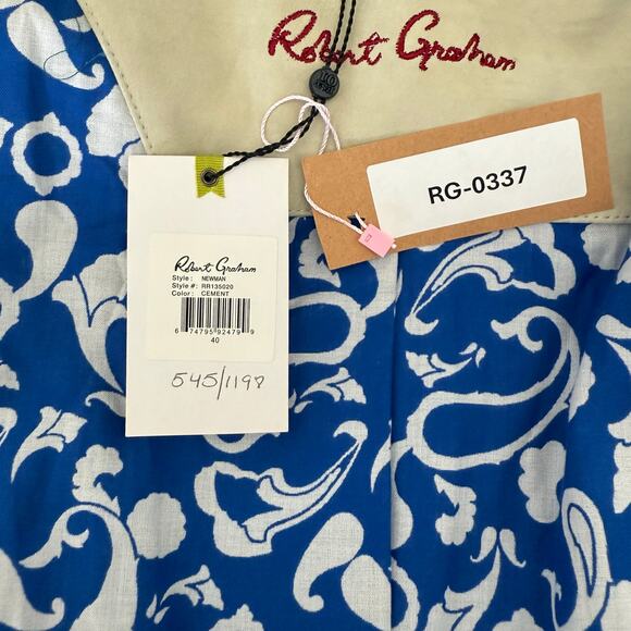 Robert Graham Casual Cream Suede Sport Coat Blazer Jacket Size 40 - Picture 14 of 16